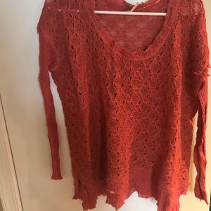 Free people coral sweater